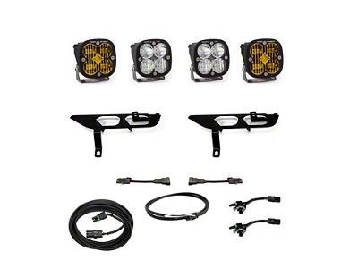 Baja Designs Squadron SAE/Pro LED Fog Light Pocket Kit; Amber (21-24 F-150 w/o Factory LED Fog Lights & w/ Upfitter Switch)