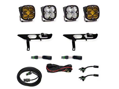 Baja Designs Squadron SAE/Pro LED Fog Light Pocket Kit; Amber and Clear (21-24 F-150 w/ Factory LED Fog Lights)