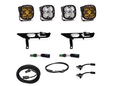 Baja Designs Squadron SAE/Pro LED Fog Light Pocket Kit; Amber and Clear (21-23 F-150 w/ Factory LED Fog Lights & Upfitter Switch)