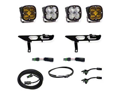 Baja Designs Squadron SAE/Pro LED Fog Light Pocket Kit; Amber and Clear (21-24 F-150 w/ Factory LED Fog Lights & Upfitter Switch)