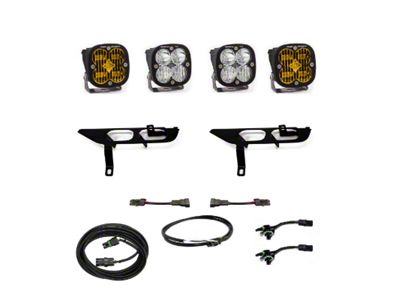 Baja Designs Squadron SAE/Sport LED Fog Light Pocket Kit; Amber (21-23 F-150 w/ Factory Halogen Fog Lights & Upfitter Switch)