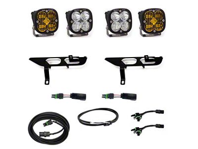 Baja Designs Squadron SAE/Sport LED Fog Light Pocket Kit; Amber and Clear (21-23 F-150 w/ Factory LED Fog Lights & Upfitter Switch)