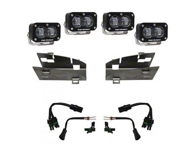 Baja Designs S2 SAE Dual LED Fog Light Pocket Kit; Clear (19-24 RAM 1500 Rebel, TRX)