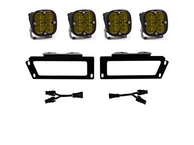 Baja Designs Squadron SAE LED Fog Light Pocket Kit; Amber (09-12 RAM 1500)