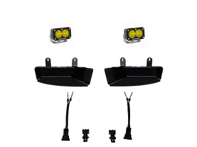 Baja Designs S2 Sport LED Fog Light Pocket Kit; Amber (19-24 RAM 3500)