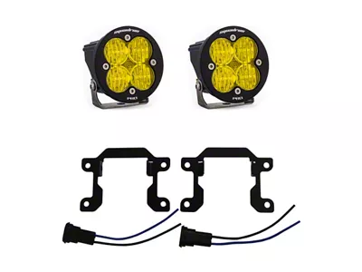 Baja Designs Squadron Sport LED Fog Light Pocket Kit; Amber (19-24 RAM 3500 Big Horn)