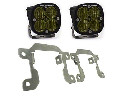 Baja Designs Squadron SAE LED Fog Light Pocket Kit; Amber (19-23 Ranger)