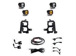 Baja Designs S1 Dual LED Fog Light Pocket Kit; Amber and Clear (20-23 Sierra 2500 HD)