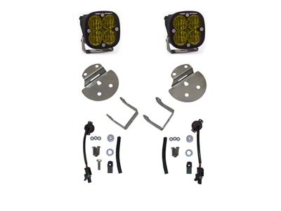 Baja Designs Squadron SAE LED Fog Light Pocket Kit; Amber (15-19 Sierra 2500 HD)