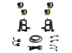 Baja Designs S1 Dual LED Fog Light Pocket Kit; Amber and Clear (20-23 Sierra 3500 HD)