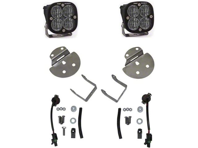 Baja Designs Squadron SAE LED Fog Light Pocket Kit; Clear (15-19 Sierra 3500 HD)