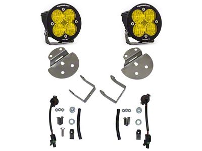 Baja Designs Squadron Sport LED Fog Light Pocket Kit; Amber (15-19 Sierra 3500 HD)