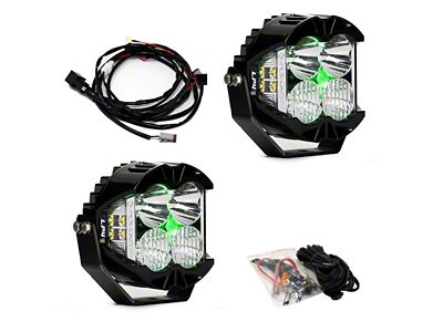 Baja Designs LP4 Pro LED Auxiliary Light Pods with Green Backlight; Driving/Combo Beam; Clear (Universal; Some Adaptation May Be Required)