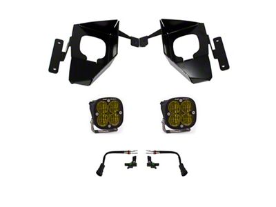 Baja Designs Squadron SAE LED Fog Light Pocket Kit; Amber (16-18 Silverado 1500)