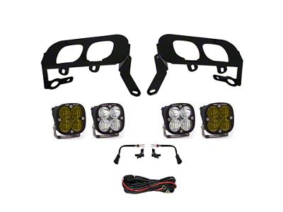 Baja Designs Squadron Sport/SAE Dual LED Fog Light Pocket Kit; Amber (14-15 Silverado 1500)