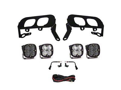 Baja Designs Squadron Sport/SAE Dual LED Fog Light Pocket Kit; Clear (14-15 Silverado 1500)
