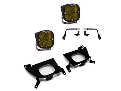 Baja Designs Squadron SAE LED Fog Light Pocket Kit; Amber (20-24 Silverado 2500 HD)