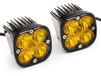 Baja Designs Squadron Sport LED Fog Light Pocket Kit; Amber (20-23 Silverado 3500 HD)