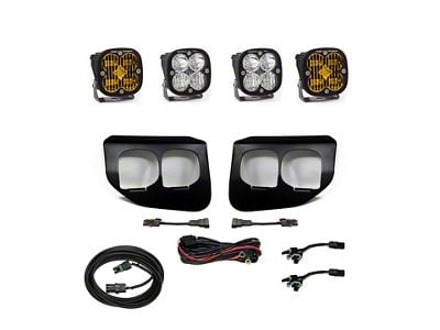 Baja Designs Squadron SAE/Pro Dual LED Fog Light Pocket Kit; Amber and Clear (20-22 F-250 Super Duty)