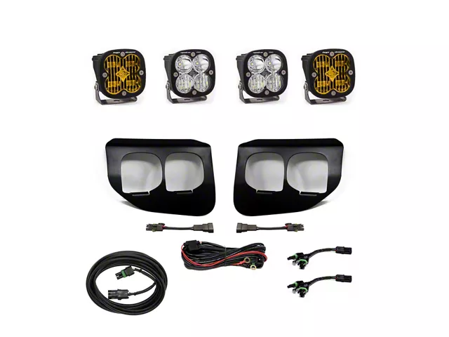 Baja Designs Squadron SAE/Pro Dual LED Fog Light Pocket Kit; Amber and Clear (20-22 F-250 Super Duty)