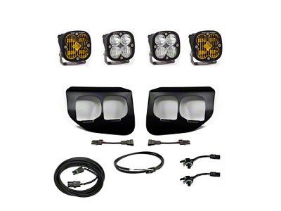 Baja Designs Squadron SAE/Pro Dual LED Fog Light Pocket Kit; Amber and Clear (20-22 F-250 Super Duty w/ Upfitter Switch)