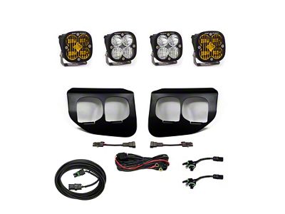 Baja Designs Squadron SAE/Sport Dual LED Fog Light Pocket Kit; Amber and Clear (20-22 F-250 Super Duty)