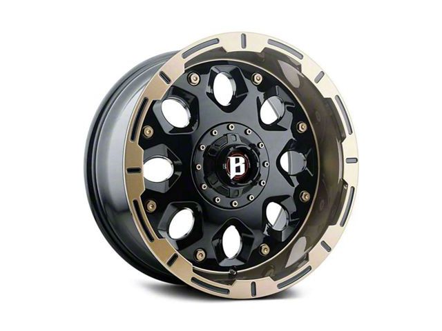 Ballistic Shield Flat Black with Flat Bronze Lip 5-Lug Wheel; 20x10; -19mm Offset (02-08 RAM 1500, Excluding Mega Cab)