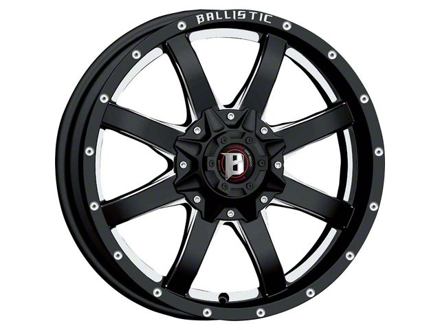 Ballistic Anvil Gloss Black Milled 6-Lug Wheel; 17x9; -12mm Offset (07-13 Silverado 1500)