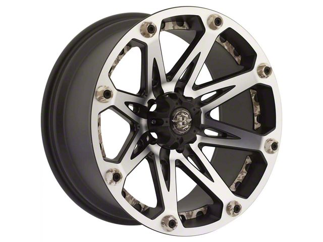 Ballistic Jester Flat Black Machined with Camouflage Accents 8-Lug Wheel; 17x9; 12mm Offset (10-18 RAM 2500)