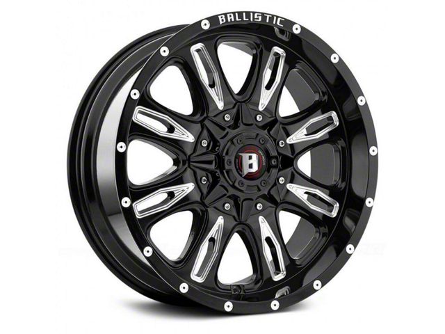 Ballistic Scythe Gloss Black Milled 8-Lug Wheel; 18x9; 12mm Offset (10-18 RAM 2500)