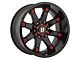 Ballistic Beast Gloss Black with Red Accents 5-Lug Wheel; 20x10; -24mm Offset (09-18 RAM 1500)
