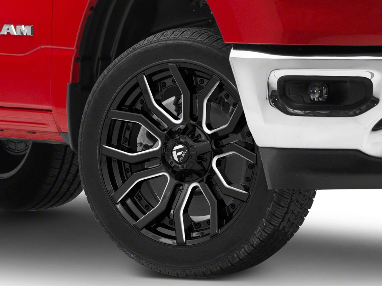 Ballistic RAM 1500 Rage Gloss Black Milled 6-Lug Wheel; 22x10; -24mm ...