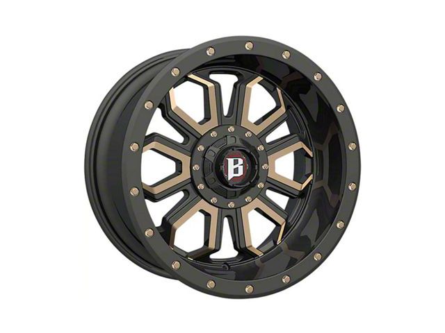 Ballistic Saber Flat Black with Flat Bronze 5-Lug Wheel; 20x10; -24mm Offset (09-18 RAM 1500)