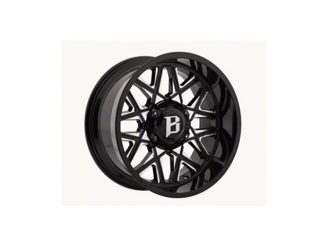 Ballistic Spider Gloss Black Milled 5-Lug Wheel; 20x10; -24mm Offset (09-18 RAM 1500)