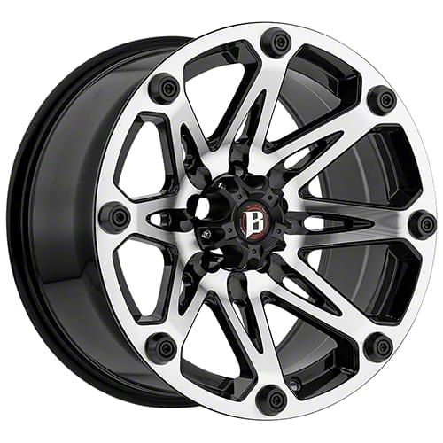 Ballistic Sierra 2500 Jester Flat Black Machined 8-Lug Wheel; 17x9 ...