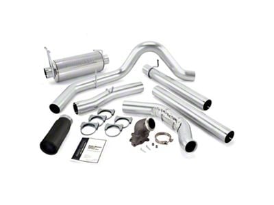 Banks Power Monster Single Exhaust System with Power Elbow and Black Tip; Side Exit (1999 7.3L Powerstroke F-350 Super Duty w/ Catalytic Converter)
