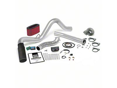 Banks Power Monster Single Exhaust System with Power Elbow and Black Tip; Side Exit (01-03 7.3L Powerstroke F-350 Super Duty w/ Manual Transmission & Catalytic Converter)