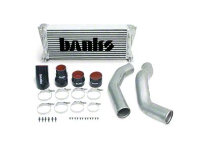 Banks Power Techni-Cooler Intercooler Upgrade Kit with Boost Tubes; Raw (13-18 6.7L RAM 3500)