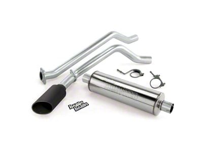 Banks Power Monster Single Exhaust System with Black Tip; Side Exit (14-18 5.3L Sierra 1500)