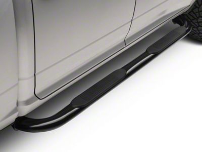 Barricade 4-Inch Oval Bent End Side Step Bars; Black (09-18 RAM 1500)