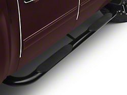 Barricade 4-Inch Oval Bent End Side Step Bars; Body Mount; Black (99-13 Silverado 1500)