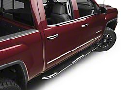 Barricade 4-Inch Oval Bent End Side Step Bars; Rocker Mount; Stainless Steel (14-18 Sierra 1500)