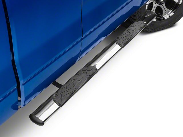 Barricade 4.50-Inch Oval Straight End Side Step Bars; Stainless Steel (09-14 F-150)