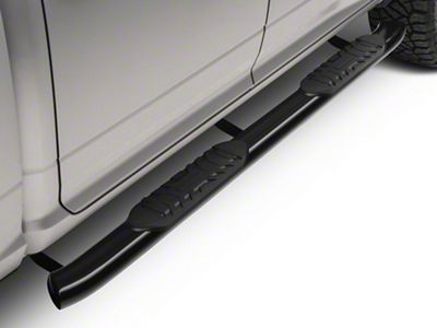 Barricade 5-Inch Oval Bent End Side Step Bars; Black (09-18 RAM 1500 Quad Cab, Crew Cab)