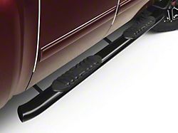 Barricade 5-Inch Oval Bent End Side Step Bars; Rocker Mount; Black (07-13 Silverado 1500)