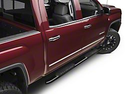 Barricade 5-Inch Oval Bent End Side Step Bars; Rocker Mount; Black (14-18 Sierra 1500)