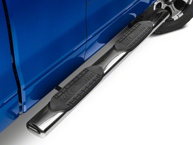 Barricade 6-Inch Oval Straight End Side Step Bars; Stainless Steel (09-14 F-150 SuperCab, SuperCrew)