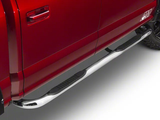 Barricade 3-Inch 90 Degree Bent End Side Step Bars; Stainless Steel (15-24 F-150)