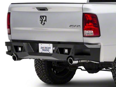 Barricade Extreme HD Rear Bumper with LED Spot Lights; Textured Black (09-18 RAM 1500)