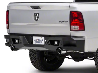 Barricade Extreme HD Rear Bumper with LED Spot Lights; Textured Black (09-18 RAM 1500)